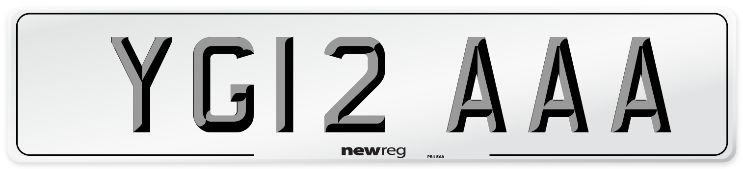 YG12 AAA Number Plate from New Reg